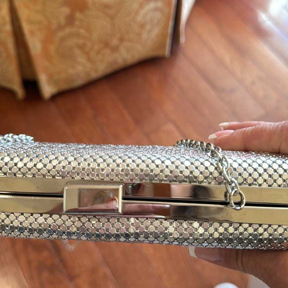 Silver glitter clutch evening bag vintage - Picture 7 of 9